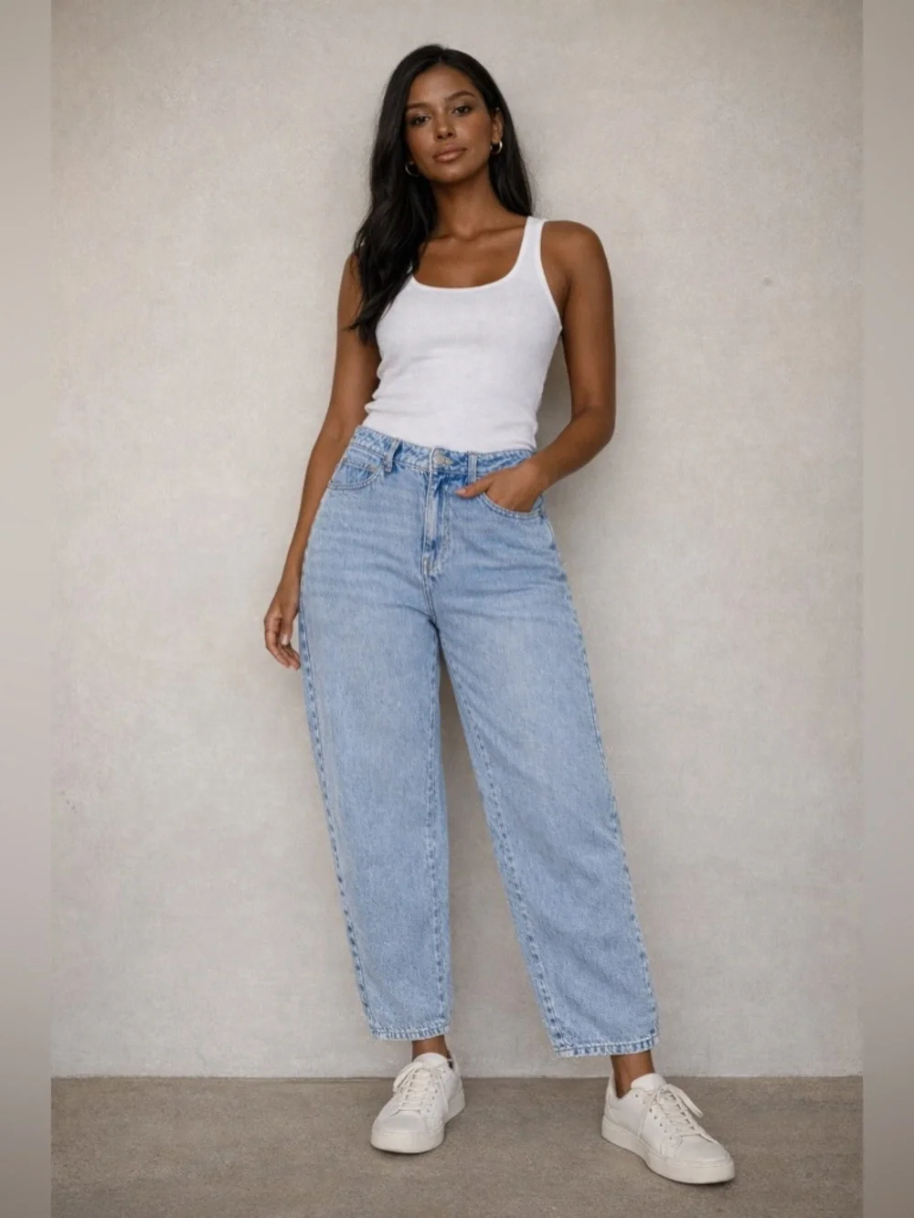 Marc New York Barrel Leg Jeans Size 14 Light Wash High Rise Denim - Picture 1 of 11